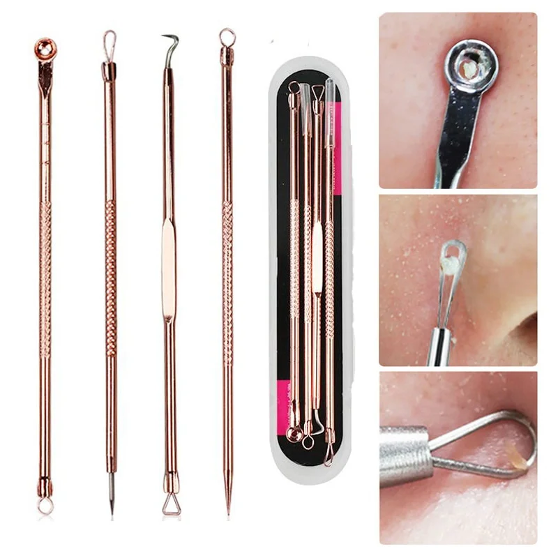 4pcs/set  Stainless Steel Blac - Luxury Skincare Acne review and price