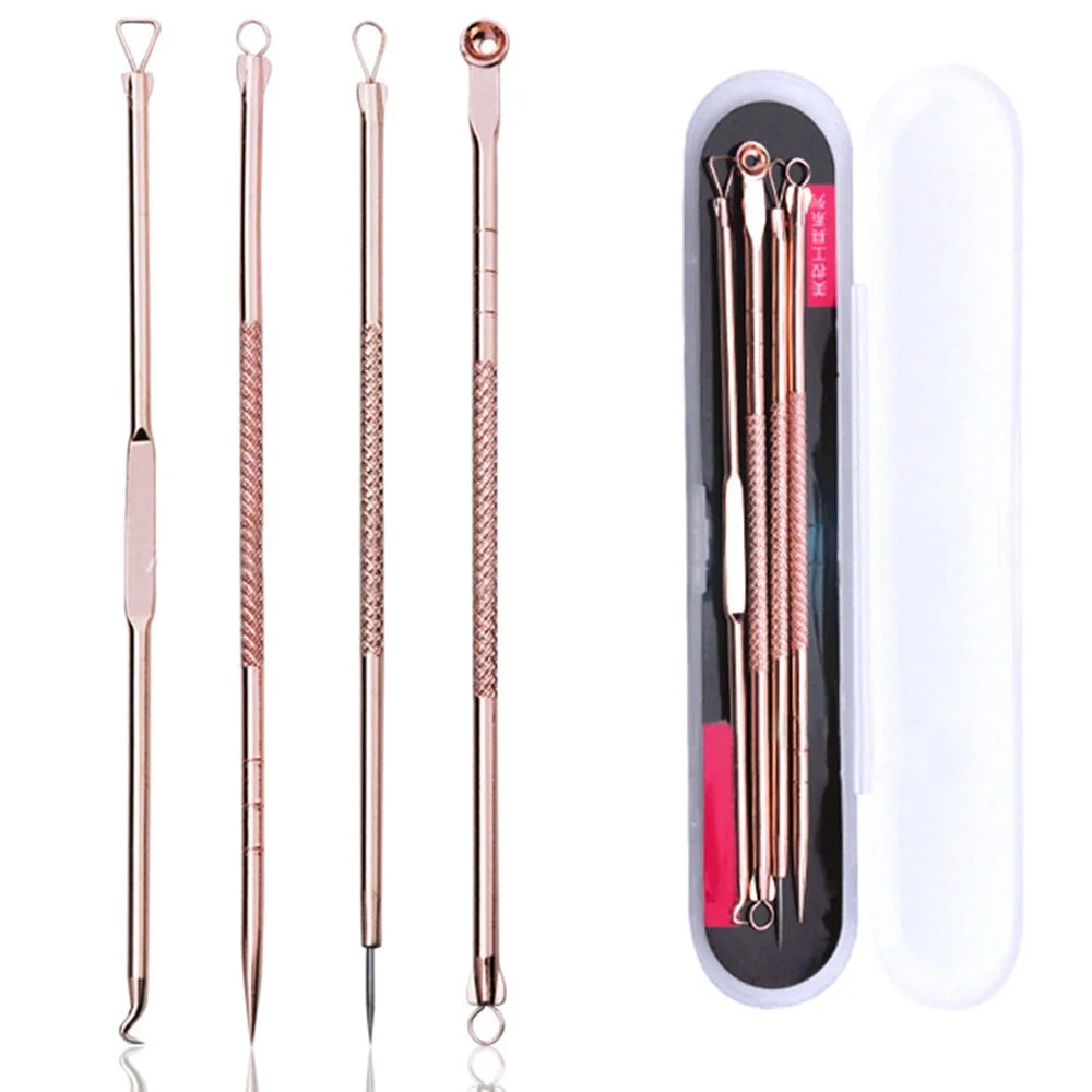 4pcs/set  Stainless Steel Blac - Luxury Skincare Acne review and price